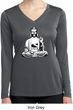 Ladies Yoga Tee At Peace Buddha Dry Wicking Long Sleeve