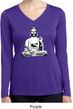 Ladies Yoga Tee At Peace Buddha Dry Wicking Long Sleeve