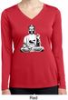 Ladies Yoga Tee At Peace Buddha Dry Wicking Long Sleeve