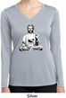 Ladies Yoga Tee At Peace Buddha Dry Wicking Long Sleeve