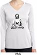 Ladies Yoga Tee At Peace Buddha Dry Wicking Long Sleeve