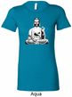 Ladies Yoga Tee At Peace Buddha Longer Length Shirt