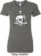 Ladies Yoga Tee At Peace Buddha Longer Length Shirt
