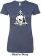 Ladies Yoga Tee At Peace Buddha Longer Length Shirt