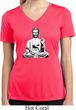 Ladies Yoga Tee At Peace Buddha Moisture Wicking V-neck