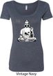 Ladies Yoga Tee At Peace Buddha Scoop Neck