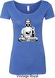 Ladies Yoga Tee At Peace Buddha Scoop Neck