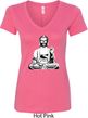 Ladies Yoga Tee At Peace Buddha V-Neck