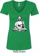 Ladies Yoga Tee At Peace Buddha V-Neck