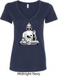 Ladies Yoga Tee At Peace Buddha V-Neck