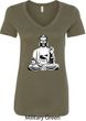 Ladies Yoga Tee At Peace Buddha V-Neck