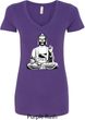 Ladies Yoga Tee At Peace Buddha V-Neck