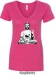 Ladies Yoga Tee At Peace Buddha V-Neck