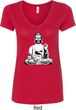 Ladies Yoga Tee At Peace Buddha V-Neck