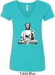 Ladies Yoga Tee At Peace Buddha V-Neck