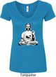 Ladies Yoga Tee At Peace Buddha V-Neck