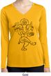 Ladies Yoga Tee Black Sketch Ganesha Dry Wicking Long Sleeve