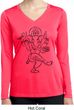 Ladies Yoga Tee Black Sketch Ganesha Dry Wicking Long Sleeve