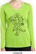 Ladies Yoga Tee Black Sketch Ganesha Dry Wicking Long Sleeve