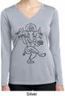 Ladies Yoga Tee Black Sketch Ganesha Dry Wicking Long Sleeve