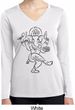 Ladies Yoga Tee Black Sketch Ganesha Dry Wicking Long Sleeve