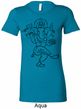 Ladies Yoga Tee Black Sketch Ganesha Longer Length Shirt