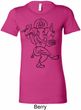 Ladies Yoga Tee Black Sketch Ganesha Longer Length Shirt