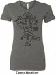 Ladies Yoga Tee Black Sketch Ganesha Longer Length Shirt