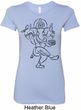 Ladies Yoga Tee Black Sketch Ganesha Longer Length Shirt