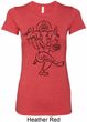 Ladies Yoga Tee Black Sketch Ganesha Longer Length Shirt