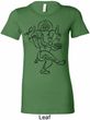 Ladies Yoga Tee Black Sketch Ganesha Longer Length Shirt