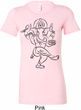 Ladies Yoga Tee Black Sketch Ganesha Longer Length Shirt