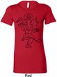 Ladies Yoga Tee Black Sketch Ganesha Longer Length Shirt