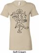 Ladies Yoga Tee Black Sketch Ganesha Longer Length Shirt