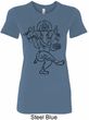 Ladies Yoga Tee Black Sketch Ganesha Longer Length Shirt