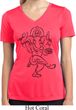 Ladies Yoga Tee Black Sketch Ganesha Moisture Wicking V-neck