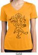 Ladies Yoga Tee Black Sketch Ganesha Moisture Wicking V-neck