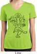 Ladies Yoga Tee Black Sketch Ganesha Moisture Wicking V-neck