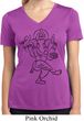 Ladies Yoga Tee Black Sketch Ganesha Moisture Wicking V-neck