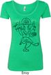 Ladies Yoga Tee Black Sketch Ganesha Scoop Neck Shirt