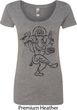 Ladies Yoga Tee Black Sketch Ganesha Scoop Neck Shirt