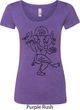 Ladies Yoga Tee Black Sketch Ganesha Scoop Neck Shirt