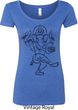 Ladies Yoga Tee Black Sketch Ganesha Scoop Neck Shirt