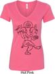 Ladies Yoga Tee Black Sketch Ganesha V-Neck Shirt