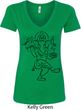 Ladies Yoga Tee Black Sketch Ganesha V-Neck Shirt