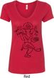 Ladies Yoga Tee Black Sketch Ganesha V-Neck Shirt
