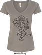 Ladies Yoga Tee Black Sketch Ganesha V-Neck Shirt