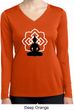 Ladies Yoga Tee Buddha Lotus Pose Dry Wicking Long Sleeve