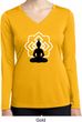 Ladies Yoga Tee Buddha Lotus Pose Dry Wicking Long Sleeve