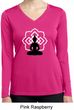 Ladies Yoga Tee Buddha Lotus Pose Dry Wicking Long Sleeve